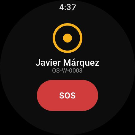 Reloj en estado correcto, con el botón SOS